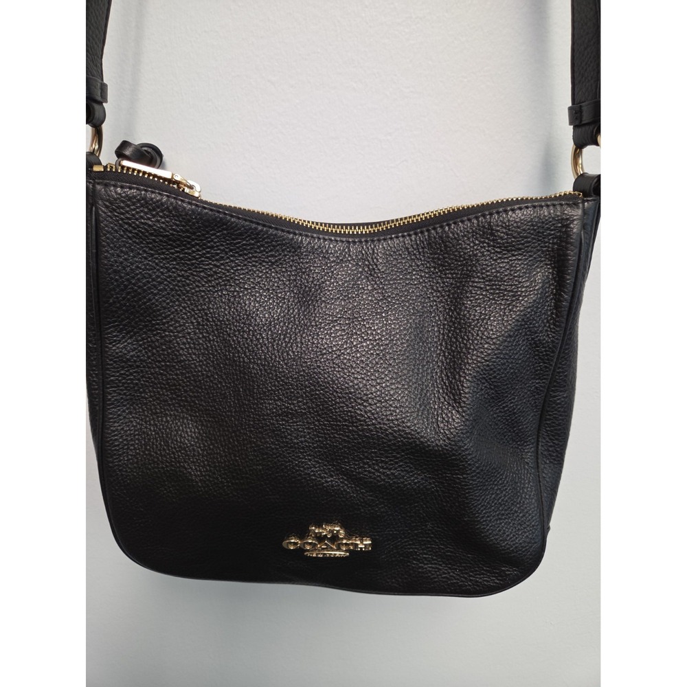 Coach Ellie File Crossbody Bag Black Refined Pebble Leather Shoulder Purse C1648